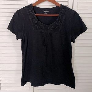 CROFT & BARROW 100% cotton black t-shirt size M